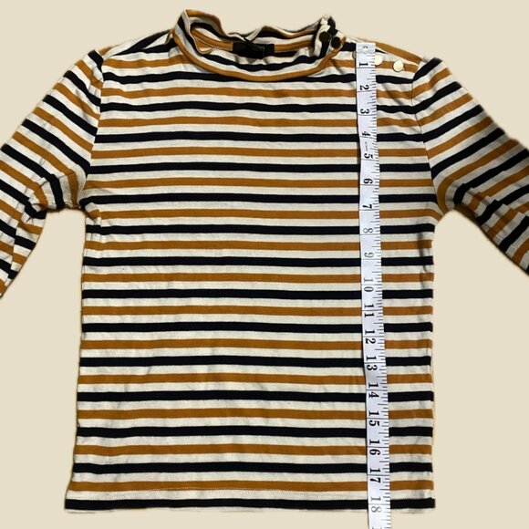 F21 Long sleeve high neck fitted stripe t-shirt in multi - Picture 6 of 7